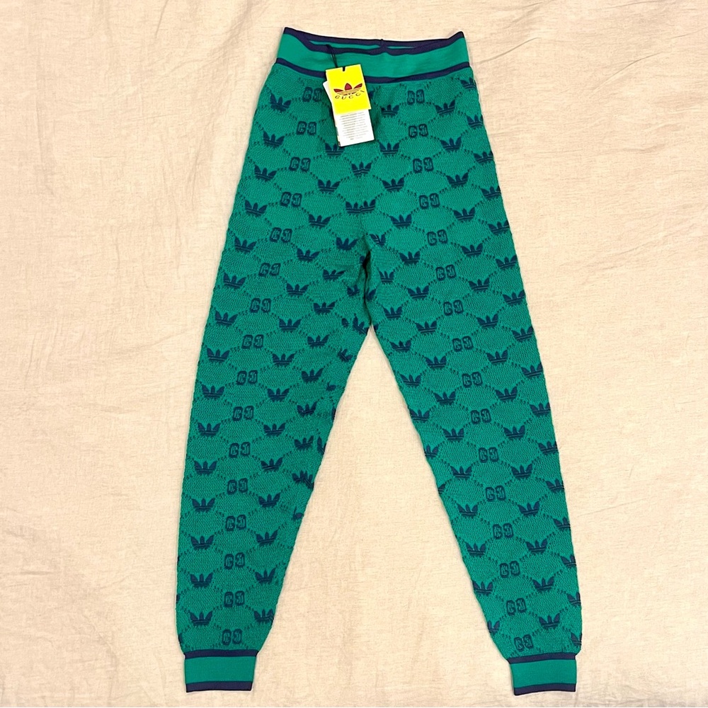 Gucci X Adidas $2100 Wool GG Logo Monogram Jacquard Knit Joggers